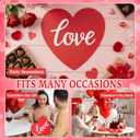 Remerry Leather Heart Placemats Set of 6 Red Heart Shaped Place Mats Waterproof Washable Table Kitchen Mats for Kitchen Dining Decor(Love,Red,14 x 13'')