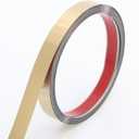 Peel and Stick Metal Molding Trim, Self-Adhesive Stainless Steel for Wall, Fireplace, Mirror Edging and Craft Decoration (Brushed Gold, 20ft x 0.6in)