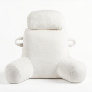 32" X-Large Reading Pillow for Sitting Up in Bed & Post-Surgery Recovery - Super Soft Adjustable Neck Roll Backrest Pillow, Washable Cover for Adults, Watching TV/Gaming (White)