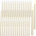 Baquler 50 Pcs 8.5 Inches Flameless Taper Candles Bulk Battery Operated Taper Candles Ivory LED Candlesticks Flickering for Christmas Wedding Home Decor