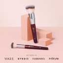 BK BEAUTY - LARGE BUFFER & ROUND FOUNDATION (2PC) - Professional Makeup Brush Set for Liquid or Cream Foundations, Powder & Blush | Premium Face Brushes for Flawless Application