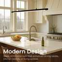 LED Linear Pendant Light, Office Light, Flicker-Free, Dimmable, Modern Ceiling Lighting for Bedroom Dining Room Table, 20W 3000K Warm Light 47.2" Black
