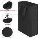efluky Slim Laundry Basket, Narrow Laundry Hamper with Handles, Collapsible Dirty Clothes Hamper, Tall Laundry Bin for Laundry Room, Dorm and Bedroom, 12.7 Gallons(48L) Black