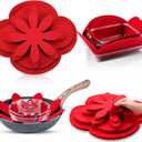 Queekay 36 Pcs Felt Pot Pan Protectors Dish Dividers Separators Bakeware Cookware Scratch Protectors Different Sizes, Thicker Pan Pads for Stacking Cookware Organizing Protecting(Red)