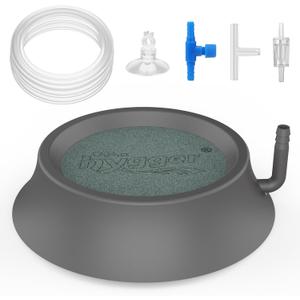 hygger Aquarium Air Stone, Fish Tank Bubbler Aerator with Stainless Steel Base, Oxygen Diffuser for Nano Air Pumps Hydroponics Small Ponds and Fish Tanks (2.4 inch)