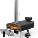 Mimiuo Outdoor Pizza Oven 12" Wood Pellet Pizza Oven with Rotating Round Pizza Stone, Portable Pizza Stove for Outside Backyard Camping Picnics