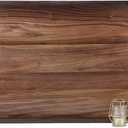 34 x 20 Inches Extra Large Rectangle Black Walnut Wood Ottoman Tray with Handles, Serve Tea, Coffee Classic Wooden Decorative Serving Tray