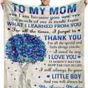 Gifts for Mom from Son, Romantic Birthday Gifts from Son to My Mom Flannel Blanket for Mama from Son Mother Day Birthday Presents for Mom Soft Throw Blanket 60"*50"