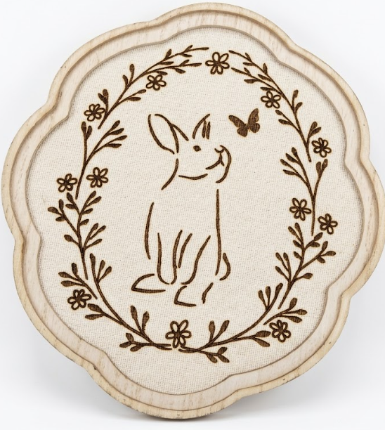 Bunny Embroidery Wall Sign, 2 pack