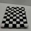 Uphome Bathroom Runner Rug, Black and White Checkered Long Machine Washable Bath Mat Non Slip, 18x47 Water Absorbent Soft Microfiber Bath Rug for Tub, Shower, Floor (1'6" x 3'11" (Rectangular)