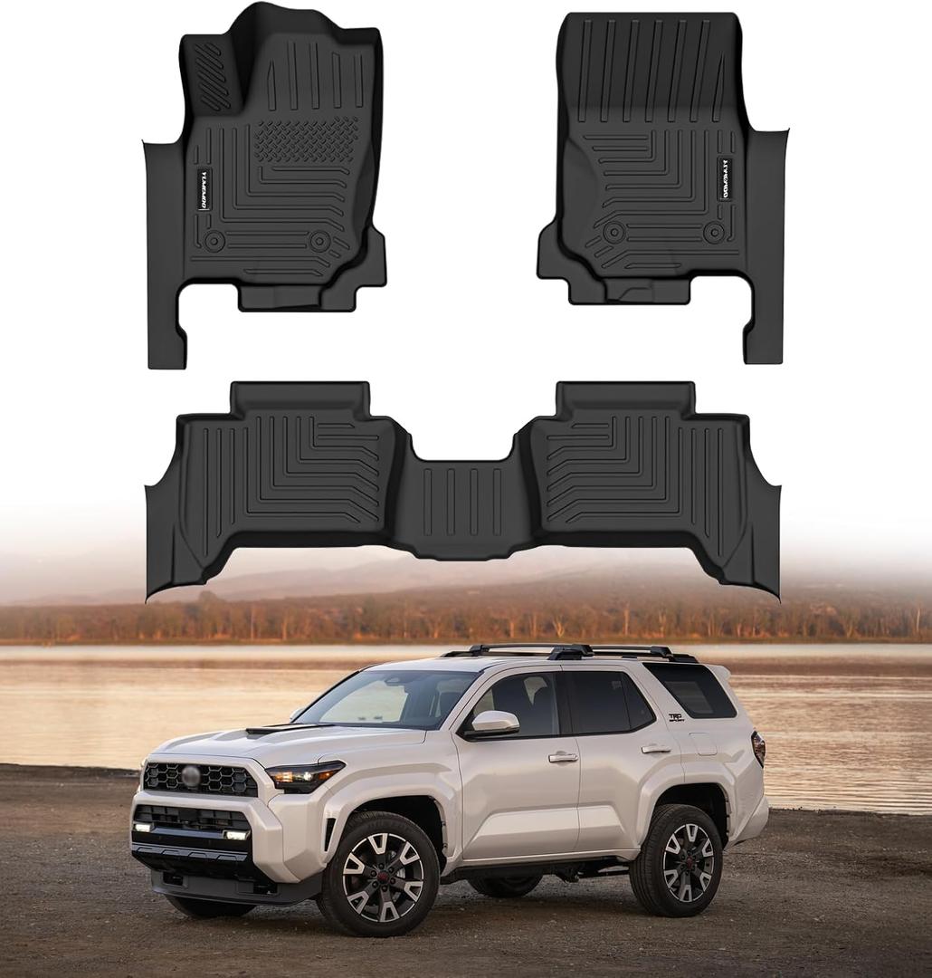 Floor Mats for 2026 2025 Toyota 4Runner Fuel 5 Seats (Not for Hybrid/EV) All Weather Floor Liners TPE Rubber Fit for Toyota 4-Runner 2025 2026 Anti-Slip Full Set Automobile Mats Accessories