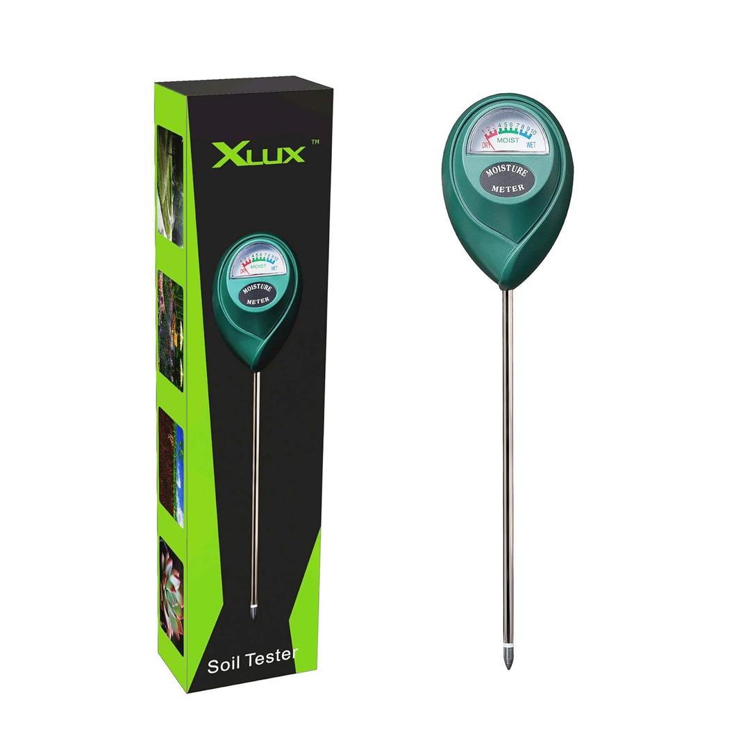 XLUX Professional Soil Moisture Meter (Since 2015) - Heavy Duty 304 Stainless Steel Probe & 100% Virgin ABS, Dual-Calibrated Soil Hygrometer for Garden, Indoor & Outdoor Plants (Upgraded Version)