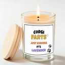 Corgi Gift – Funny Lavender Soy Candle Gift for Corgi Owners, Dog Lovers & Dog Moms – Stress Relief Aromatherapy for Women - Corgi Decor