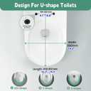 Soft Close Quick Release Toilet Seat Elongated- Heavy Duty Adjustable Stainless Hinges, D/U Shape Toilet Seats Cover for Easy Cleaning & Simple Top Fixing - White Toilet Lid