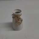 DomeStar White Flower Vase, Small Ceramic Vase Modern Home Decor with Grooves and Hanging Rope for Wedding Baby Shower Party Gift