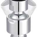 Hibbent All Metal Shower Head Swivel Ball Joint Adapter, Solid Brass Adjustable Shower Arm Connector, Showerhead Extension, Universal Showering Component, Polished Chrome