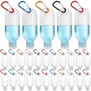 100PCS Value Hand Sanitizer Bottles with Keychains, 2OZ Travel Bottle With Clips, Portable Travel Size Bottle Squeeze Containers for Hand Sanitizer Holder with Lid - Leak Proof, Refillable