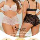 Sexy Underwear Panties for Women Cheeky V Waist Lace Boyshorts Plus Size Underwear Women 5 Pack (Medium, 5 Pack-black*1 White*1 Mocca Grey*1 Brick Yellow*1khaki*1)