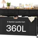 Laundry Sorter, Rolling Laundry Hamper with 5 Section Pul-Out Bags, Laundry Basket Organizer with 4 Drawers, Laundry Hamper with Wheels for Laundry Room Organization, Bathroom, Bedroom