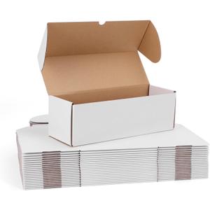 WIFTREY 12x4x4 inches Shipping Boxes Pack of 20, White Corrugated Cardboard Box 12"L x 4"W x 4"H for Shipping, Packaging, Moving, Mailing