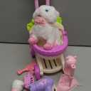 G.C Cat Toys for Kids Girls, Electronic Interactive Stuffed Cat Walk Meow and Wag Tail with Stroller Pet Care Accessories Toys Pretend Play Birthday Gifts for Toddlers Girls 3 4 5 6 7 8 Year Old