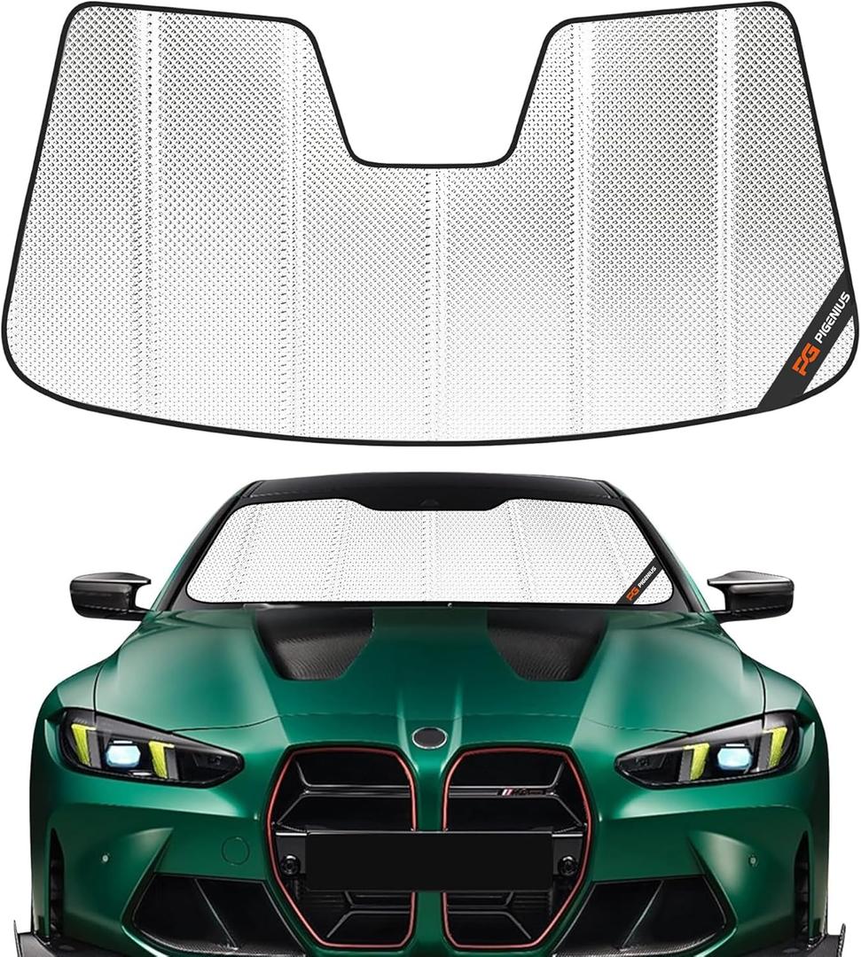 Windshield Sun Shade for BMW 4 Series Convertible 2014-2020,for BMW M4 Convertible 2014-2020, Reflective Aluminum Film Front Window Sunshade-B
