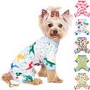 Dog Pajamas for Small Dogs, Soft Thin Pjs Jammies Cat Doggie, Summer Spring Pet Cute Puppy Clothes Outfits Doggy Boy Girl (Small) (UFO Dinosaur)