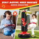 QPAU Inflatable Punching Bag, 48 Inch Stable Inflatable Boxing Bag for 3-6 Kids,Dinosaur Toy & Gifts for Boys and Girls, Kids Boxing Set for Practicing Karate, Taekwondo