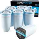 ZeroWater Official Replacement Filter  5Stage 0 TDS Filter Replacement  System IAPMO Certified to Reduce Lead, Chromium, and PFOA/PFOS, 8Pack