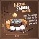 Nostalgia Tabletop Indoor Electric S'mores Maker - Smores Kit With Marshmallow Roasting Sticks and 4 Trays for Graham Crackers, Chocolate, and Marshmallows - Movie Night Supplies - Brown
