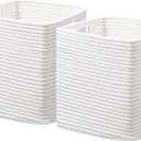UBBCARE Storage Cubes 11 Inch, Cotton Rope Woven Baskets for Organizing, Cube Storage Bin for Baby Nursery, 2-Pack Square Toy Storage Baskets for Shleves Organizer, Closet, Kidsroom, White