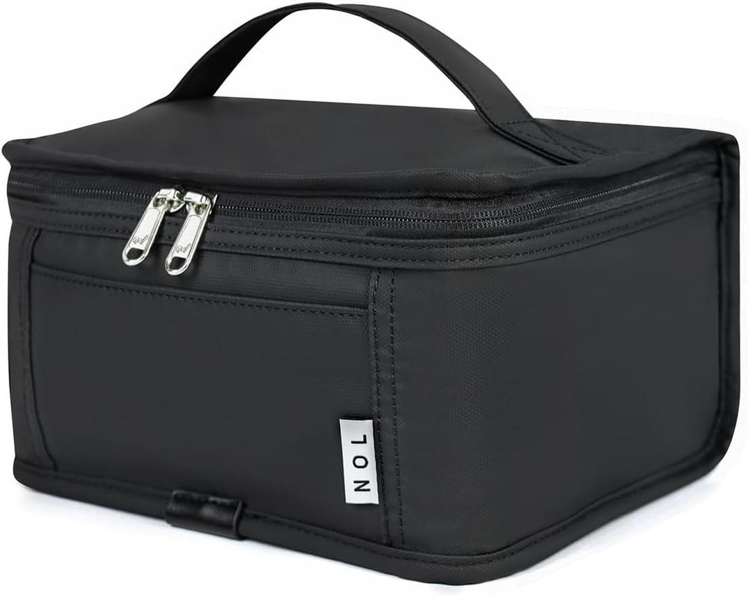 NOL Natural Organic Lifestyle Small Lunch Bag Mini Lunch Box Insulated Lunch Bag for Men/Women Leakproof Cooler Tote Bag Lightweight Nylon Waterproof Lunch Box For Work, Black (Small (3 Liters))