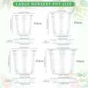 12PCS 5.75/7/8/10 in Clear Nursery Pots with Drainage Plant Pots, 5.75 7 8 9.58 inch
