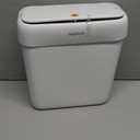 MOPALL Small Bathroom Trash Can with Lid, 2.6 Gallons / 10 L Slim Plastic Garbage Bin with Pop-Up Lid, Mini Waste Basket Can Dog Proof for Kitchen, Bedroom, Office, Laundry, Toilet, Rv, White