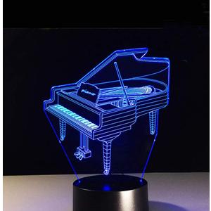 AZIMOM 3D Lamp Illusion Piano Night Light Decor 16Colors Changing Smart Touch Remote Control Optical Illusion Bedside Lamps Bedroom Home Decoration for Kids Boys & Girls Women Birthday Gifts