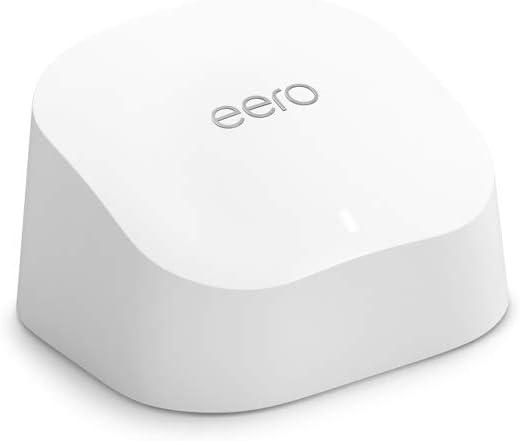 Amazon Eero 6 Mesh WiFi Router – Supports Internet Plans Up To 900 Mbps, Covers Up To 1,500 Sq. Ft., Connects 75+ Devices, 1-Pack