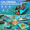 CALOBANA Inflatable Floating Dock with Mesh Detachable Ladder for Lake Pool