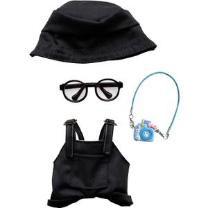 Doll Clothes 15cm 17cm Black Outfits Cute Black Hat Exquisite Clothes Camera Accessories Compatible(NO Doll)