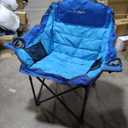 Oversized Camping Chair, Portable Folding Camping Chairs with Side Pocket, Cup Holder and Carry Bag, Heavy Duty Outdoor Camping Chairs for Adults, Fishing, Sports, Trip, up to 400lbs, Style 1 (Blue)