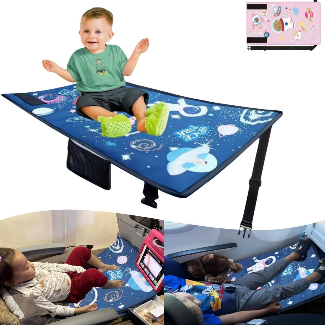 Baby Airplane Bed, Airplane Seat Extender for KidsToddler Travel BedPortable Kids Travel Bed, Toddler Travel EssentialPortable, Foldable Airplane Crib for KidsNavy Blue