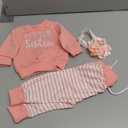 Big Sister Little Brother Matching Outfits Sweatshirt Top Pants Toddler Newborn Fall Winter Clothes (3-6 Months), Only Little Sister 