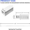 24-Inch Adjustable Towel Bar Replacement Rod Spring End Wall-Mounted Replacement for Bathroom & Kitchen Towel Storage