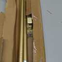ENJOYBASICS No Drill Curtain Rods for Window 28 to 47 Inches, 5/8 Inch Diameter Renter Friendly Drapery Rod with Adhesive Brackets without Drilling, Adjustable from 27 to 52 Inches, Gold