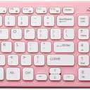 Wireless Keyboard and Mouse Combo, Compact Quiet Wireless Keyboard and Mouse Set 2.4G Ultra-Thin Sleek Design for Windows, Computer, Desktop, PC, Notebook, Laptop (Pink)