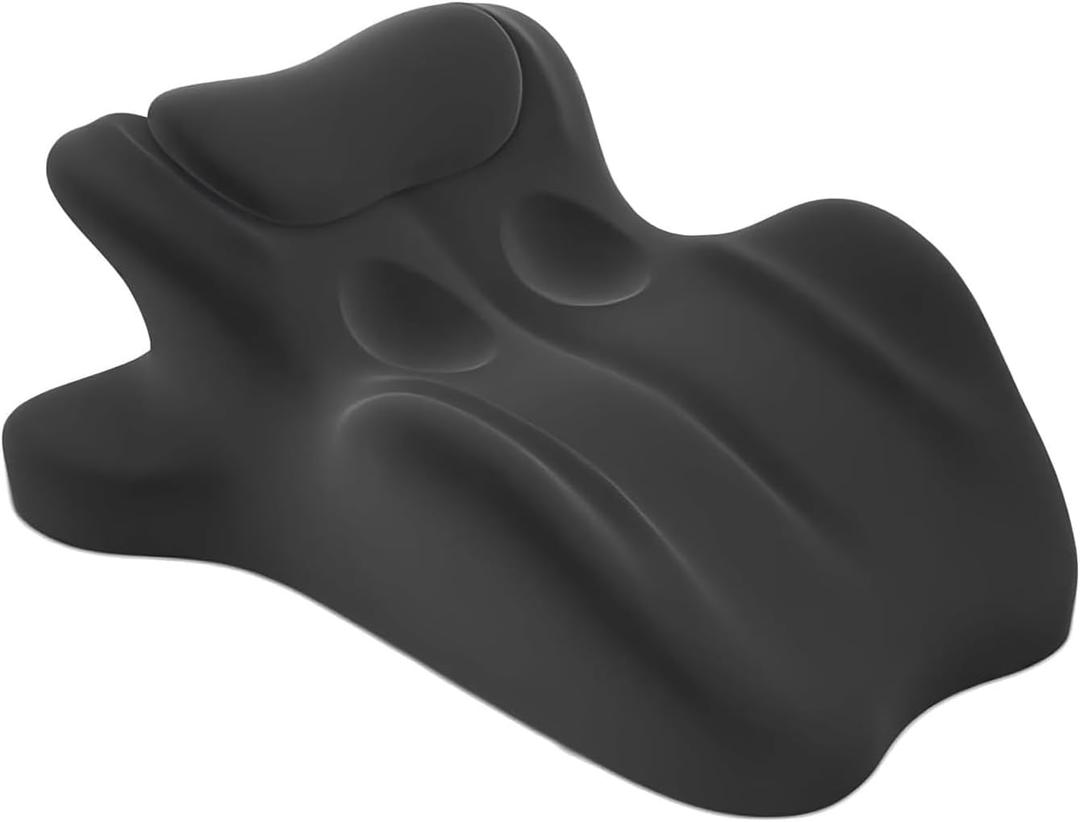 Couples Pillow, Multi-Functional Memory Foam Ergonomic Wedge Pillow for Reading & Back Support, 27 Angle Contoured Cushion for Sitting or Lounging, Ideal for Waist, Neck(Black)