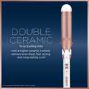 Conair Double Ceramic 1 1/2-Inch Curling Iron, 1  inch barrel produces soft waves  for use on medium and long hair (White)