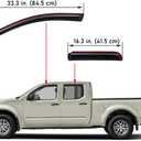 Lightronic Extra Durable Clip-on in-Channel Auto Vent Window Visor, Fits 2005-2020 Nissan Frontier Crew Cab, UV Protection Rain Guard, Original Wind Deflector, No-Drill Install, Dark Smoke, 4-Pcs