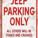 Vintage Metal Signs Car Room Decor for Boys Jeep Parking Only Garage Sign Funny Wall Decor for Men Bedroom
