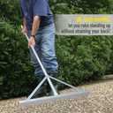 Landscape Rake - 24Tines, Aluminum Head with 68" Handle, 24" Width for Beach & Lawn Care