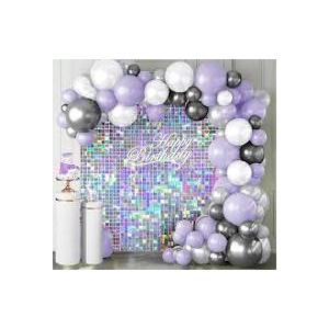 Shimmer Wall Backdrop Panels 12 Pack, 3FT x 4FT Ozikutech Sequin Backdrop for Birthday Anniversary Festival Party Decoration, Purple